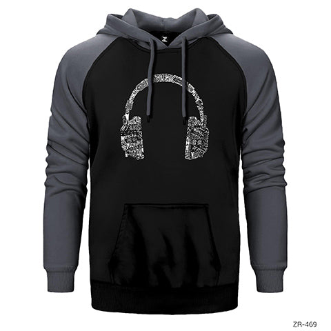 Music is Universal Çift Renk Reglan Kol Sweatshirt / Hoodie