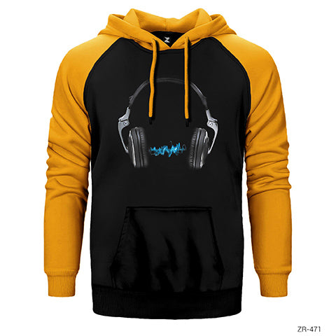 Music is Life Çift Renk Reglan Kol Sweatshirt / Hoodie