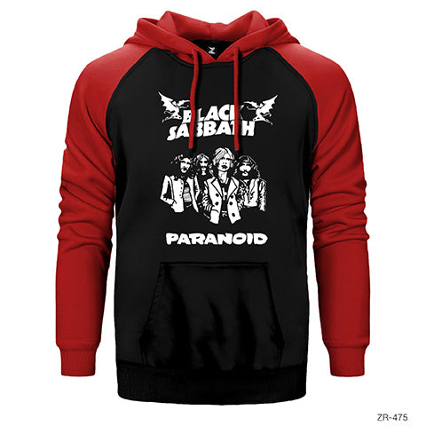 Black Sabbath Paranoid Çift Renk Reglan Kol Sweatshirt / Hoodie