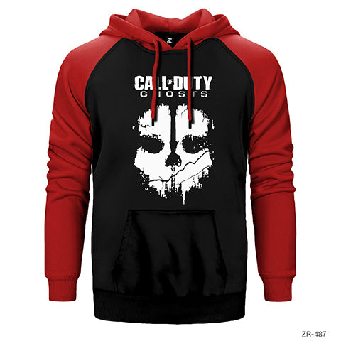 Call of Duty Ghost Stencil Çift Renk Reglan Kol Sweatshirt / Hoodie