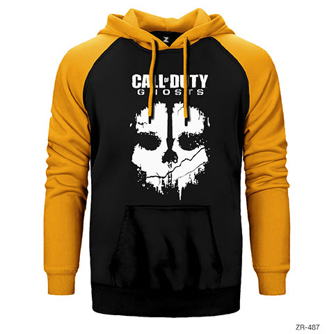 Call of Duty Ghost Stencil Çift Renk Reglan Kol Sweatshirt / Hoodie