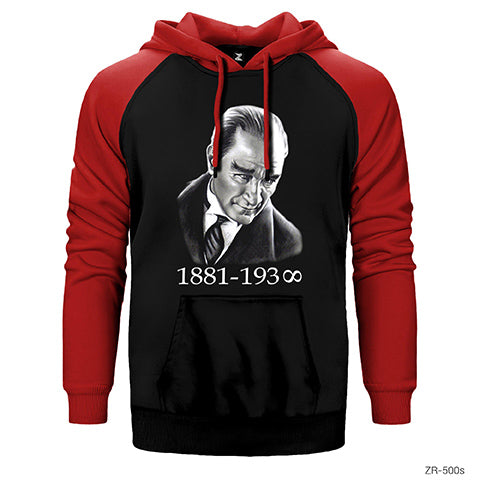 Atatürk Çift Renk Reglan Kol Sweatshirt / Hoodie