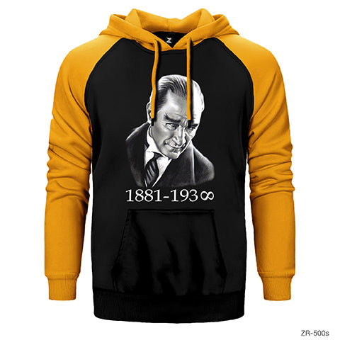 Atatürk Çift Renk Reglan Kol Sweatshirt / Hoodie