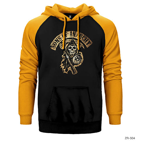Sons Of Anarchy Gold Çift Renk Reglan Kol Sweatshirt / Hoodie