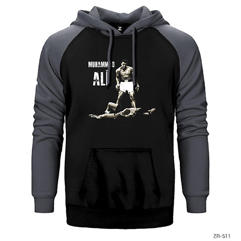 Muhammed Ali Knockout Çift Renk Reglan Kol Sweatshirt / Hoodie