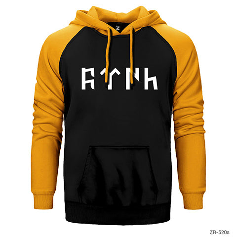 Türk Yazılı Çift Renk Reglan Kol Sweatshirt / Hoodie