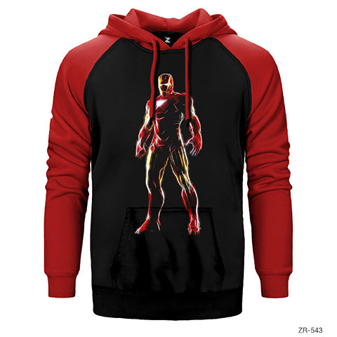 Iron Man Neon Çift Renk Reglan Kol Sweatshirt / Hoodie