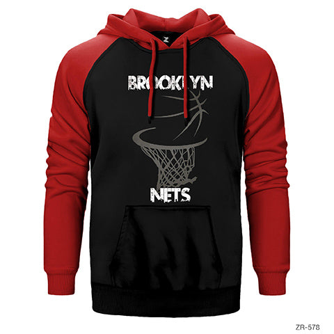 Brooklyn Nets Basket Çift Renk Reglan Kol Sweatshirt / Hoodie