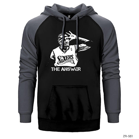 Allen Iverson The Answer Çift Renk Reglan Kol Sweatshirt / Hoodie