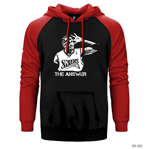 Allen Iverson The Answer Çift Renk Reglan Kol Sweatshirt / Hoodie
