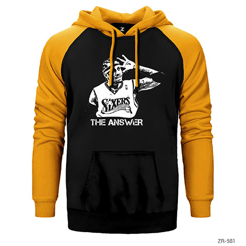 Allen Iverson The Answer Çift Renk Reglan Kol Sweatshirt / Hoodie