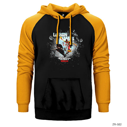 Lebron James Splatter Çift Renk Reglan Kol Sweatshirt / Hoodie