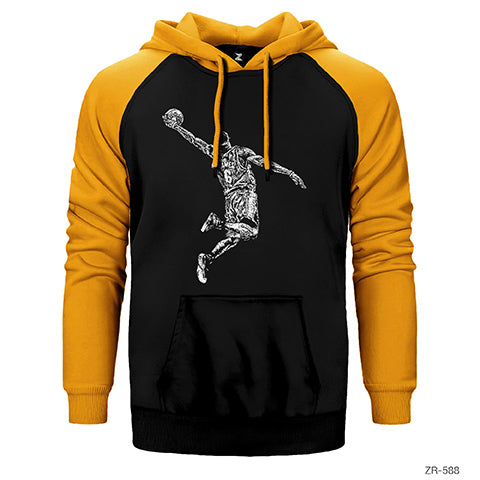 Lebron James Slum Dunk Çift Renk Reglan Kol Sweatshirt / Hoodie