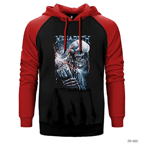 Megadeth Skull Bomb Çift Renk Reglan Kol Sweatshirt / Hoodie