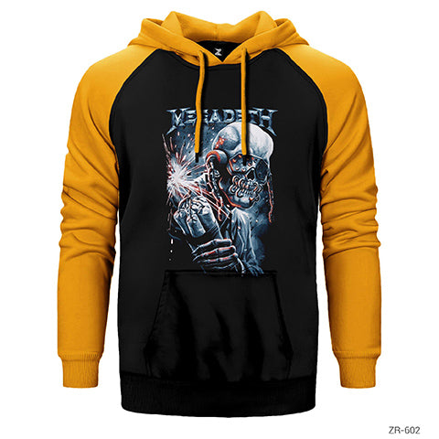 Megadeth Skull Bomb Çift Renk Reglan Kol Sweatshirt / Hoodie