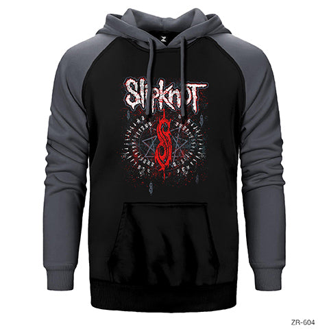 Slipknot Logo Çift Renk Reglan Kol Sweatshirt / Hoodie