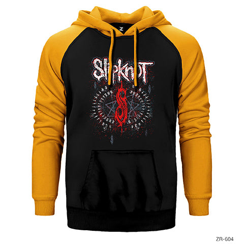 Slipknot Logo Çift Renk Reglan Kol Sweatshirt / Hoodie