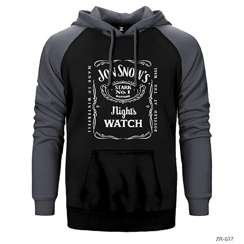 Game of Thrones Jon Snow Label Çift Renk Reglan Kol Sweatshirt / Hoodie