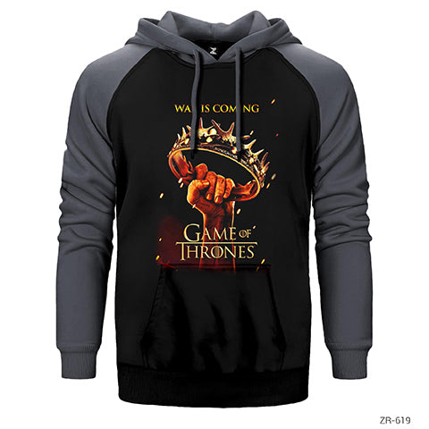 Game Of Thrones War Is Coming Çift Renk Reglan Kol Sweatshirt / Hoodie