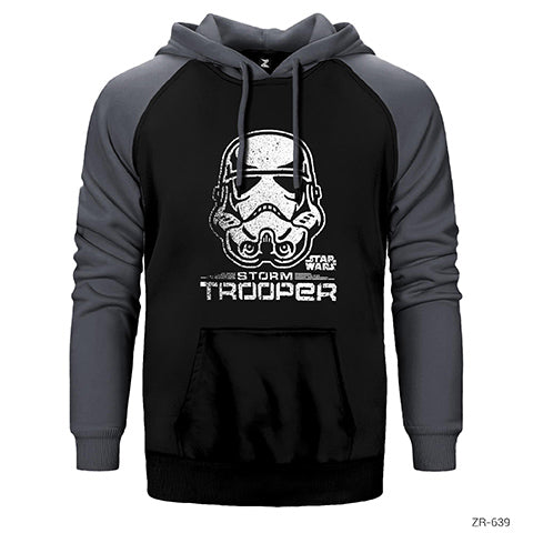 Star Wars Darth Storm Trooper Çift Renk Reglan Kol Sweatshirt / Hoodie