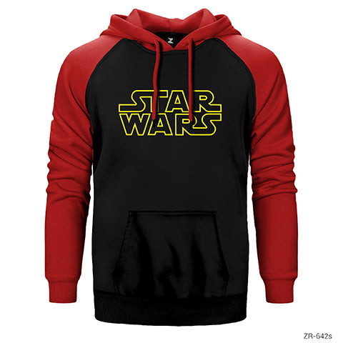 Star Wars Logo Line Çift Renk Reglan Kol Sweatshirt / Hoodie