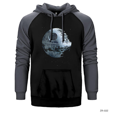 Star Wars Death Star Çift Renk Reglan Kol Sweatshirt / Hoodie