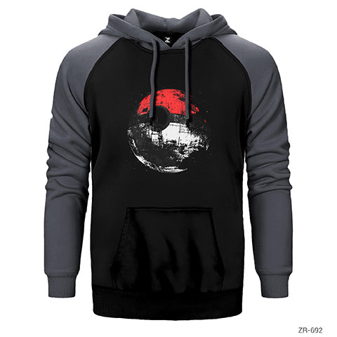 Pokemon Ball Space Ship Çift Renk Reglan Kol Sweatshirt / Hoodie