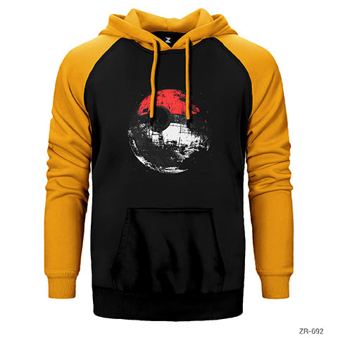 Pokemon Ball Space Ship Çift Renk Reglan Kol Sweatshirt / Hoodie