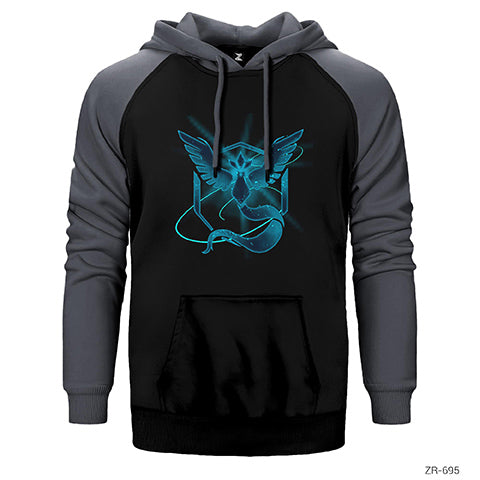 Pokemon Team Mystic Neon Çift Renk Reglan Kol Sweatshirt / Hoodie