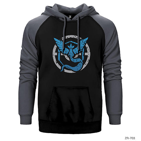 Pokemon Team Mystic Forever Çift Renk Reglan Kol Sweatshirt / Hoodie