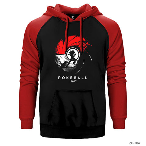 Pokemon Pokeball 007 Çift Renk Reglan Kol Sweatshirt / Hoodie