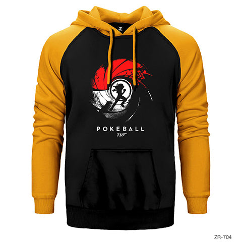 Pokemon Pokeball 007 Çift Renk Reglan Kol Sweatshirt / Hoodie