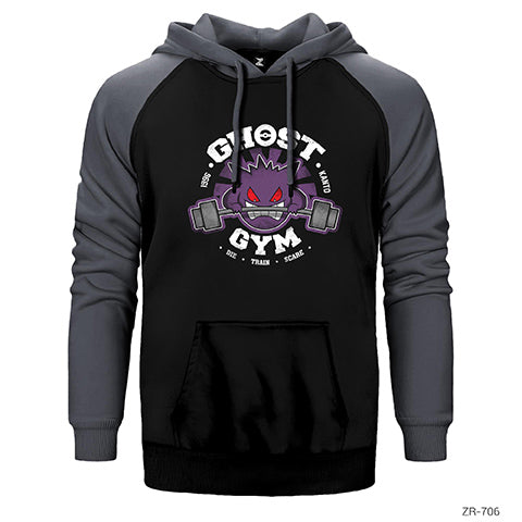 Pokemon Ghost Gym Çift Renk Reglan Kol Sweatshirt / Hoodie