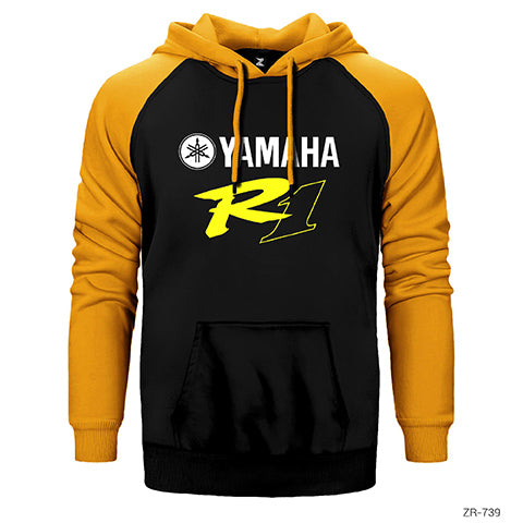 Yamaha R1 Çift Renk Reglan Kol Sweatshirt / Hoodie