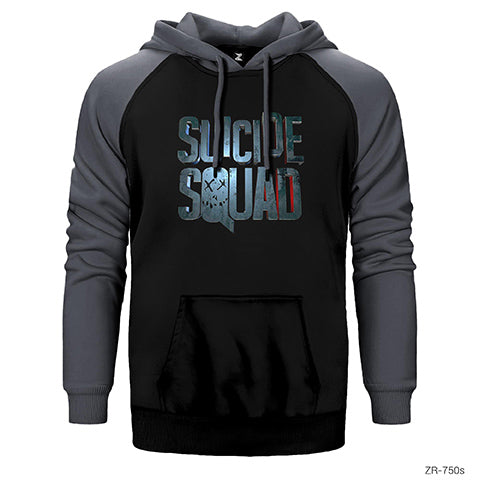 Suicide Squad Logo Çift Renk Reglan Kol Sweatshirt / Hoodie