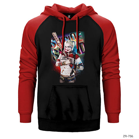 Suicide Squad Harley Quinn Good Night Çift Renk Reglan Kol Sweatshirt / Hoodie