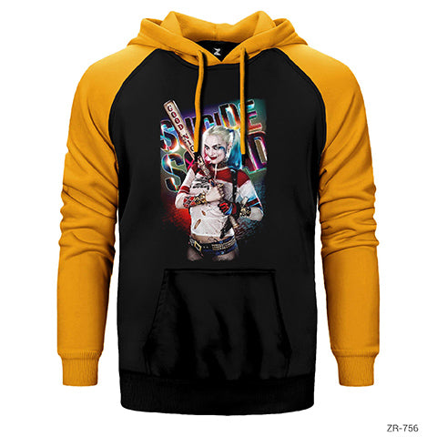 Suicide Squad Harley Quinn Good Night Çift Renk Reglan Kol Sweatshirt / Hoodie