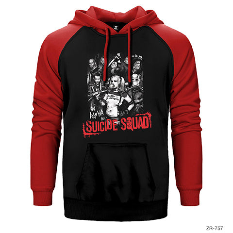 Suicide Squad Grunge Team Çift Renk Reglan Kol Sweatshirt / Hoodie