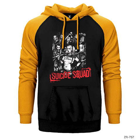 Suicide Squad Grunge Team Çift Renk Reglan Kol Sweatshirt / Hoodie