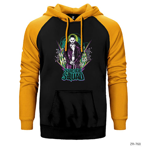Suicide Squad Joker Retro Çift Renk Reglan Kol Sweatshirt / Hoodie