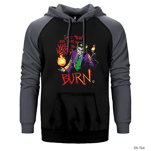 Suicide Squad Joker Burn Çift Renk Reglan Kol Sweatshirt / Hoodie