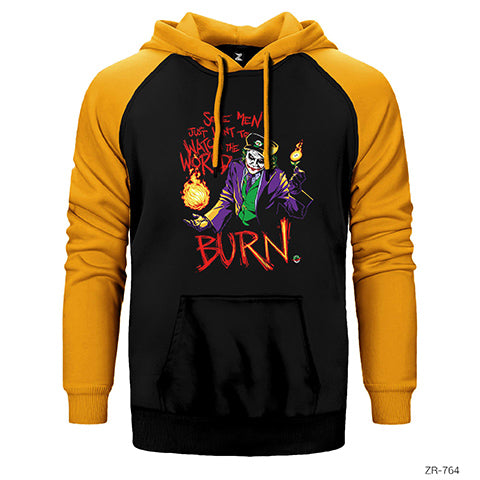Suicide Squad Joker Burn Çift Renk Reglan Kol Sweatshirt / Hoodie