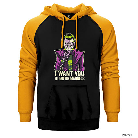 Joker I Want You Çift Renk Reglan Kol Sweatshirt / Hoodie