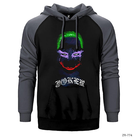Joker Grunge Çift Renk Reglan Kol Sweatshirt / Hoodie