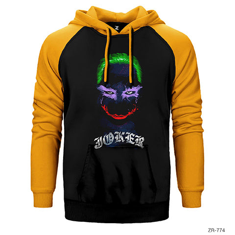 Joker Grunge Çift Renk Reglan Kol Sweatshirt / Hoodie