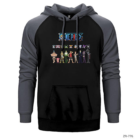 One Piece Çift Renk Reglan Kol Sweatshirt / Hoodie