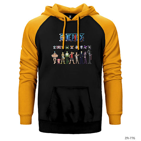 One Piece Çift Renk Reglan Kol Sweatshirt / Hoodie