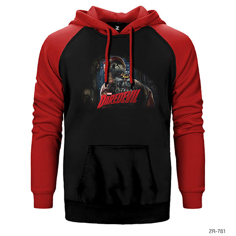 Dare Devil Grunge Çift Renk Reglan Kol Sweatshirt / Hoodie