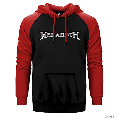 Megadeth Logo Çift Renk Reglan Kol Sweatshirt / Hoodie