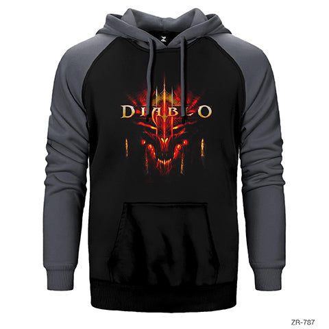 Diablo 3 Çift Renk Reglan Kol Sweatshirt / Hoodie